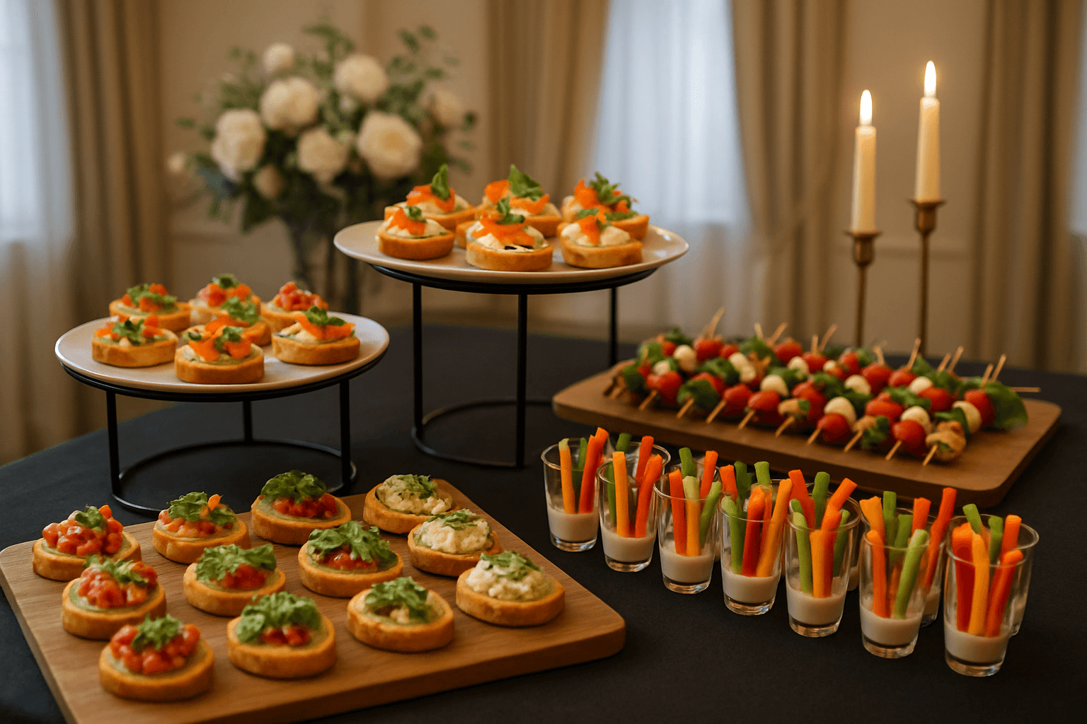 Gourmet finger foods display (1)
